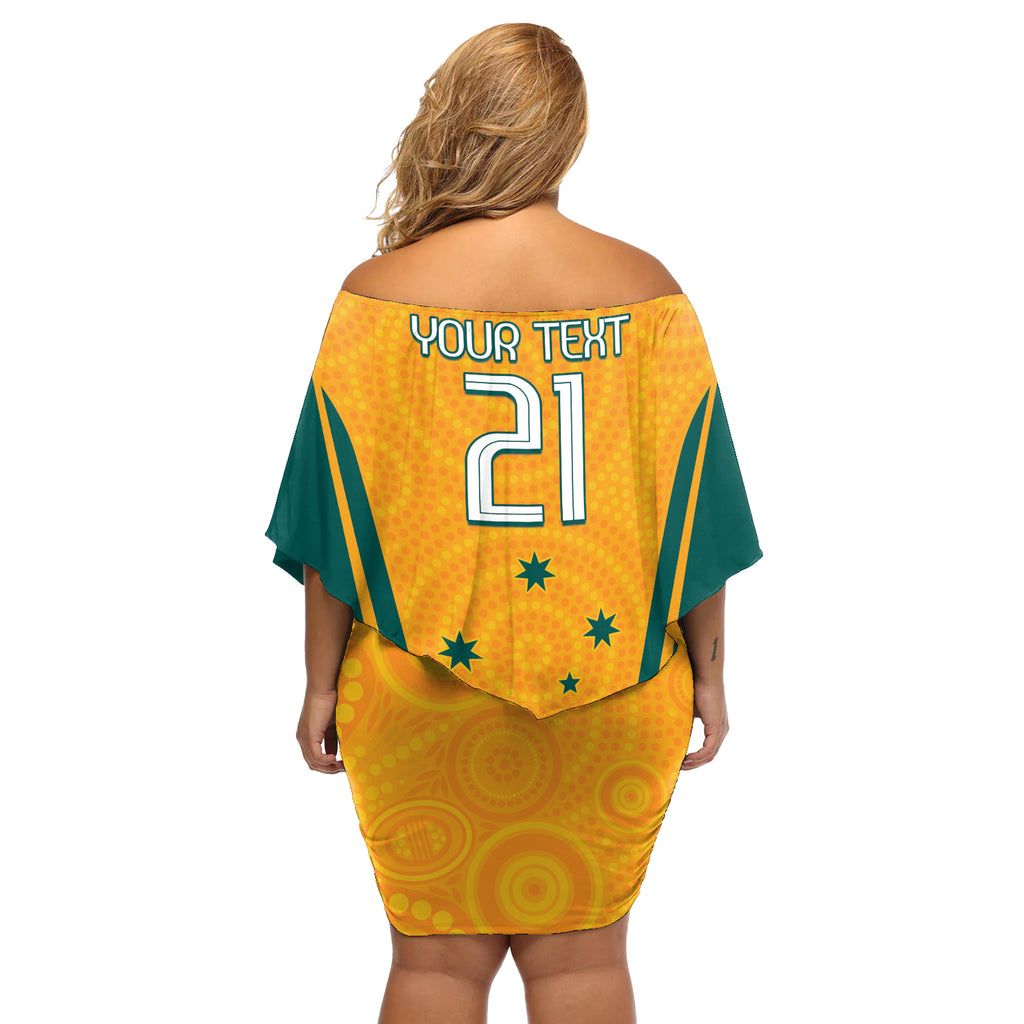 Custom Australia Rugby Off Shoulder Short Dress Wallabies Mascots Sporty Version