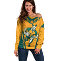 Custom Australia Rugby Off Shoulder Sweater Wallabies Mascots Sporty Version