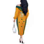 Custom Australia Rugby Off The Shoulder Long Sleeve Dress Wallabies Mascots Sporty Version