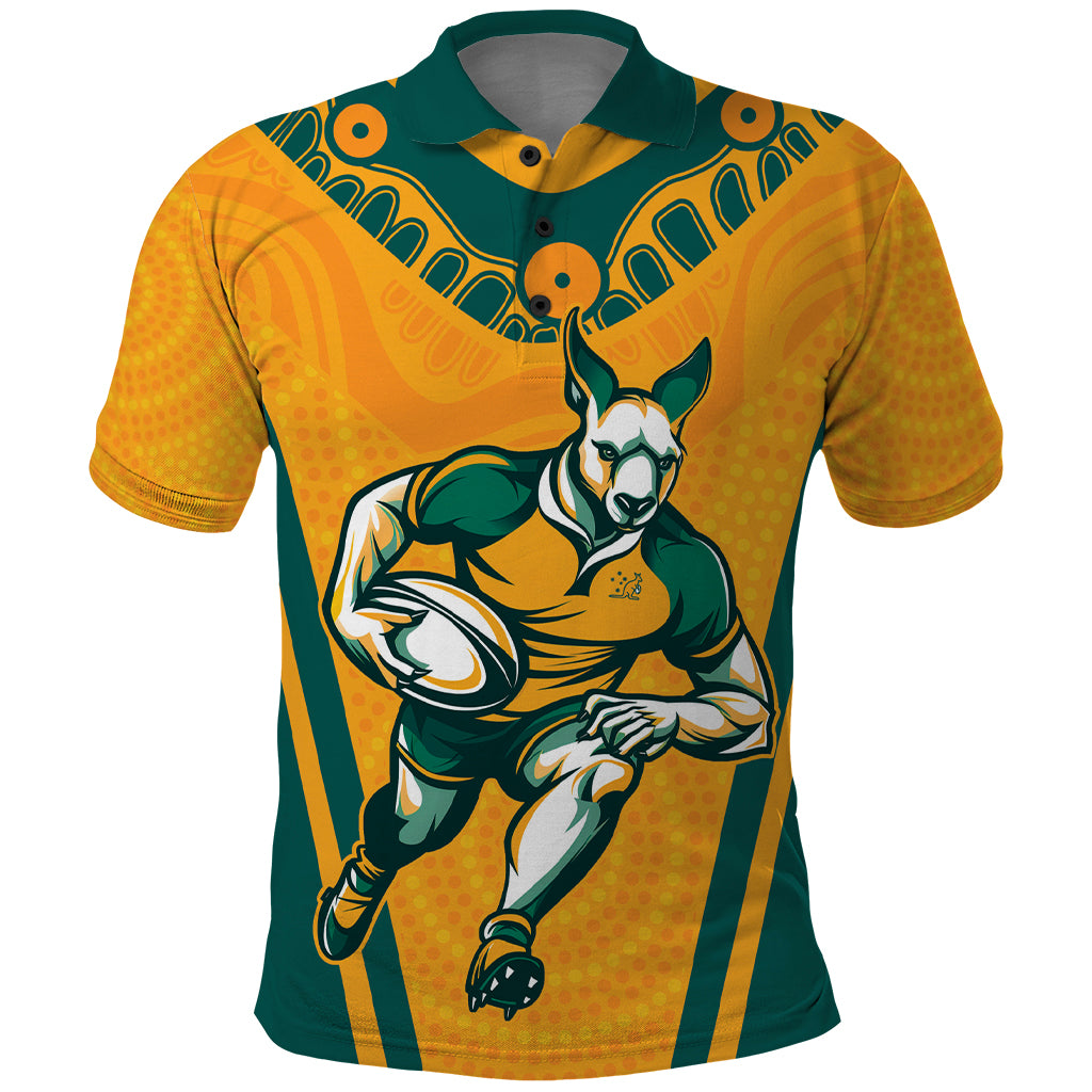 Custom Australia Rugby Polo Shirt Wallabies Mascots Sporty Version
