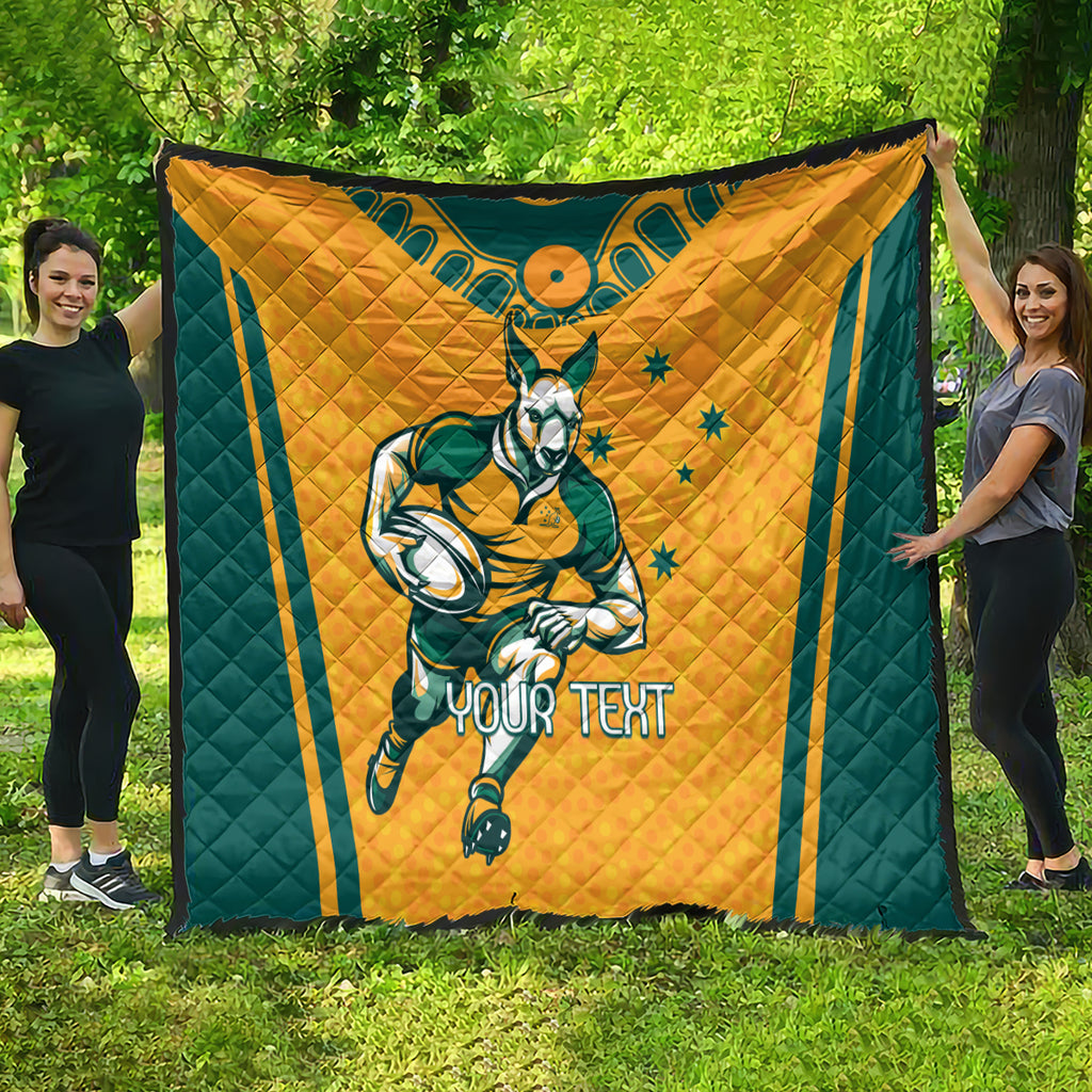 Custom Australia Rugby Quilt Wallabies Mascots Sporty Version