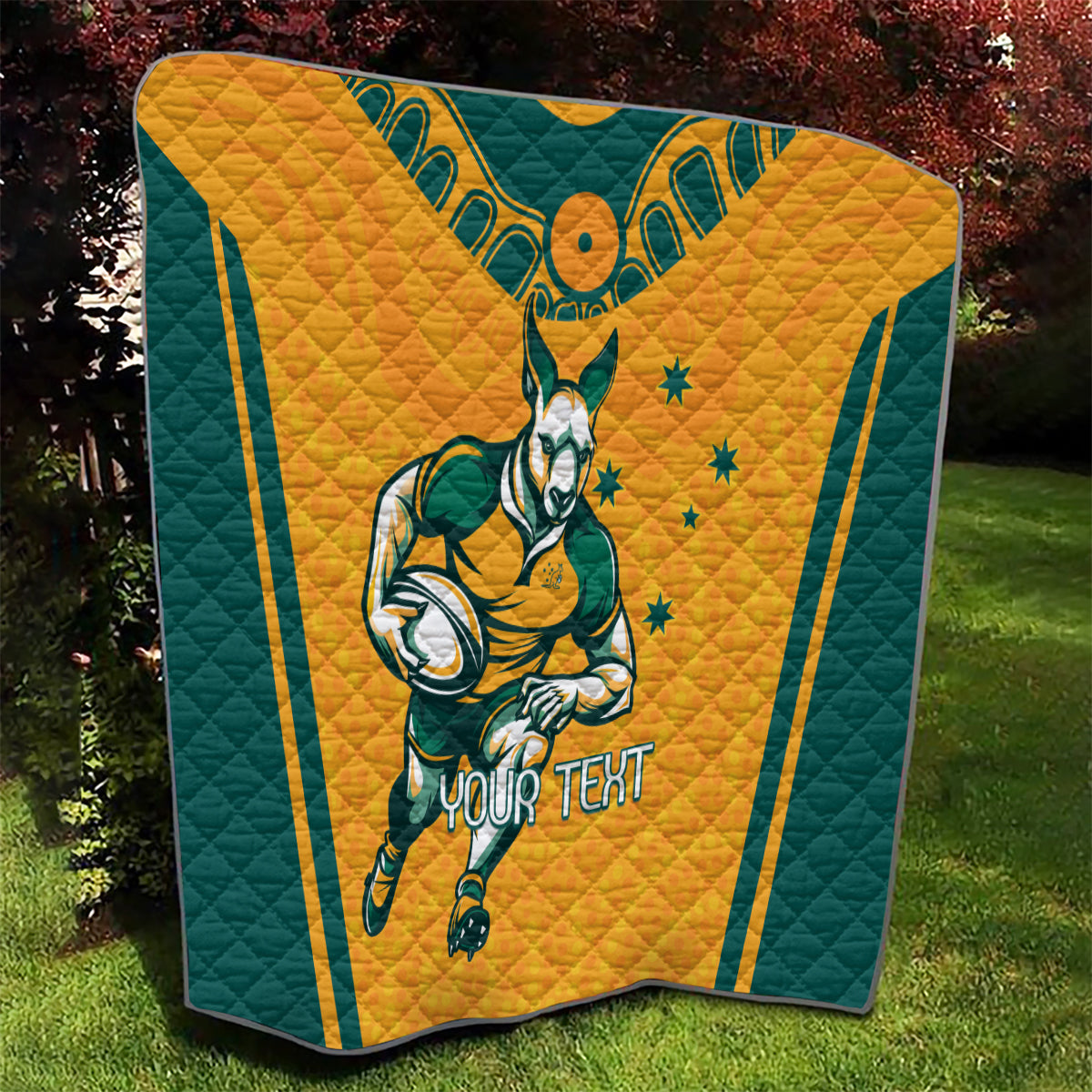 Custom Australia Rugby Quilt Wallabies Mascots Sporty Version