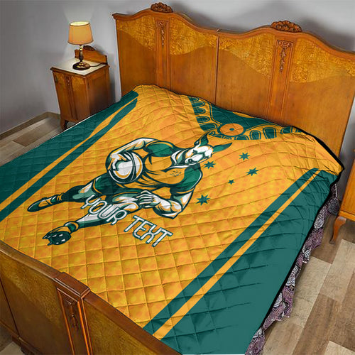 Custom Australia Rugby Quilt Wallabies Mascots Sporty Version