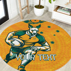Custom Australia Rugby Round Carpet Wallabies Mascots Sporty Version