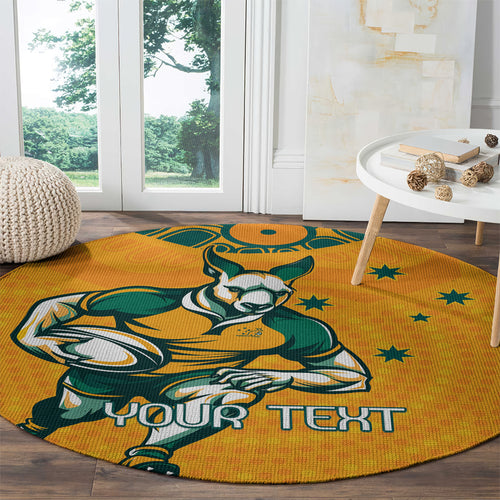 Custom Australia Rugby Round Carpet Wallabies Mascots Sporty Version