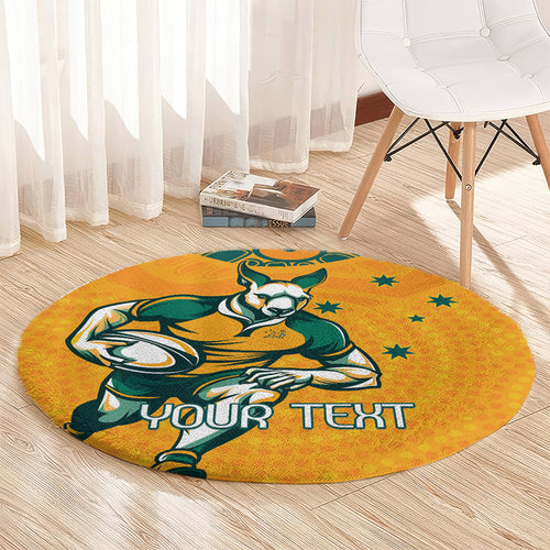 Custom Australia Rugby Round Carpet Wallabies Mascots Sporty Version