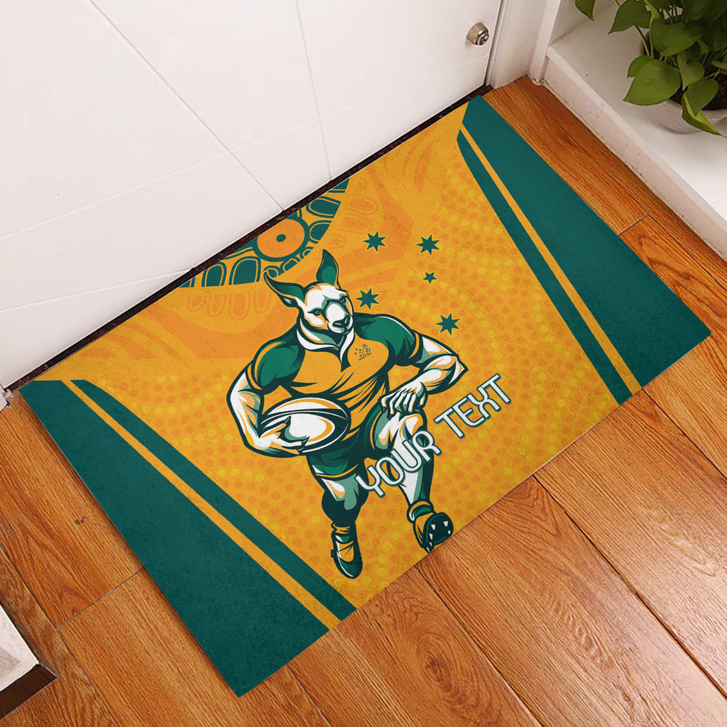 Custom Australia Rugby Rubber Doormat Wallabies Mascots Sporty Version