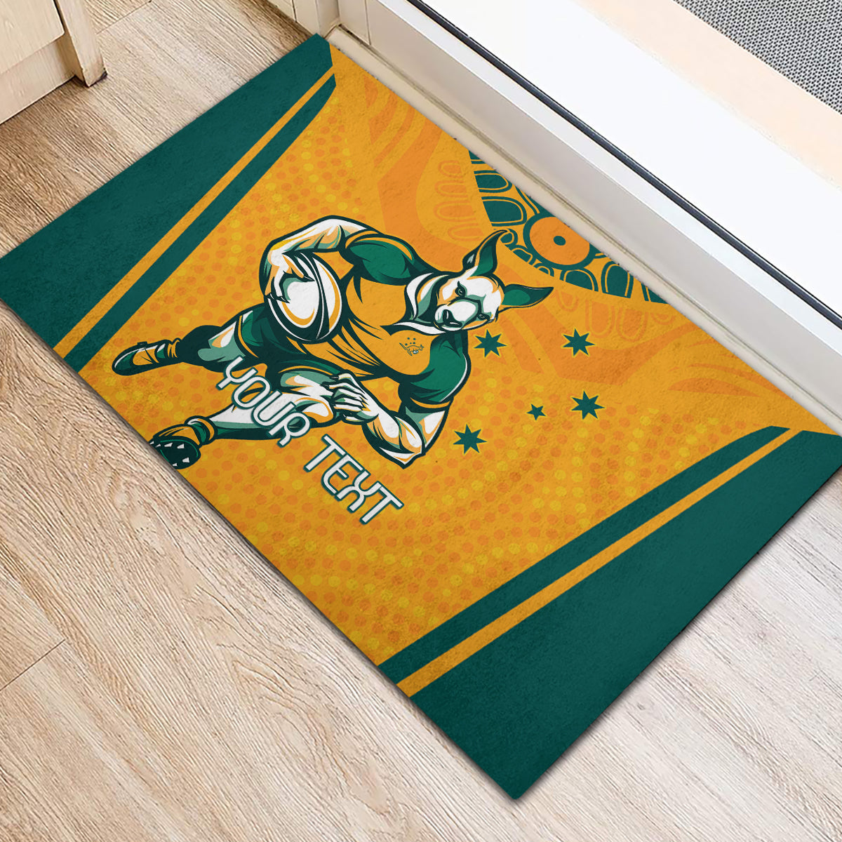 Custom Australia Rugby Rubber Doormat Wallabies Mascots Sporty Version