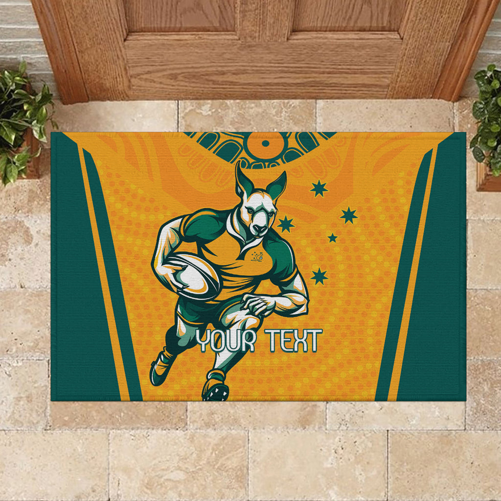 Custom Australia Rugby Rubber Doormat Wallabies Mascots Sporty Version
