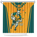 Custom Australia Rugby Shower Curtain Wallabies Mascots Sporty Version