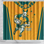 Custom Australia Rugby Shower Curtain Wallabies Mascots Sporty Version