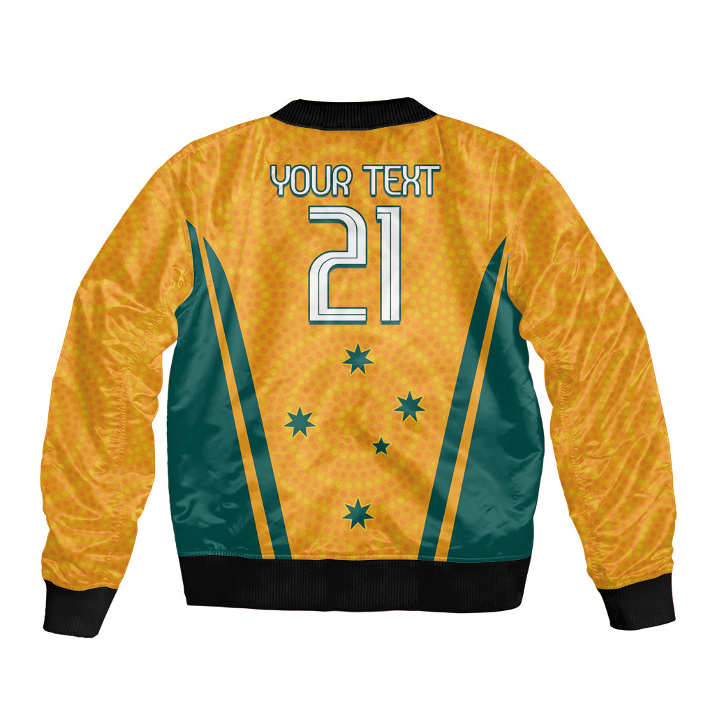 Custom Australia Rugby Sleeve Zip Bomber Jacket Wallabies Mascots Sporty Version