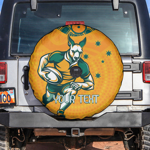 Custom Australia Rugby Spare Tire Cover Wallabies Mascots Sporty Version
