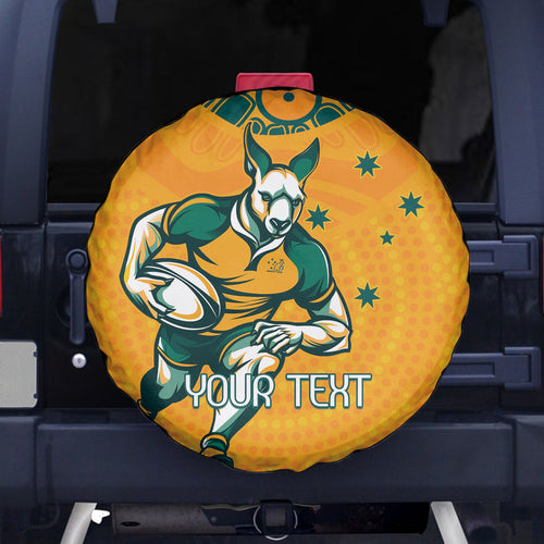 Custom Australia Rugby Spare Tire Cover Wallabies Mascots Sporty Version