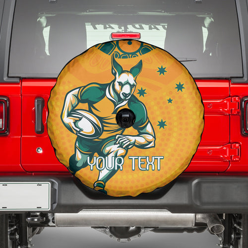 Custom Australia Rugby Spare Tire Cover Wallabies Mascots Sporty Version