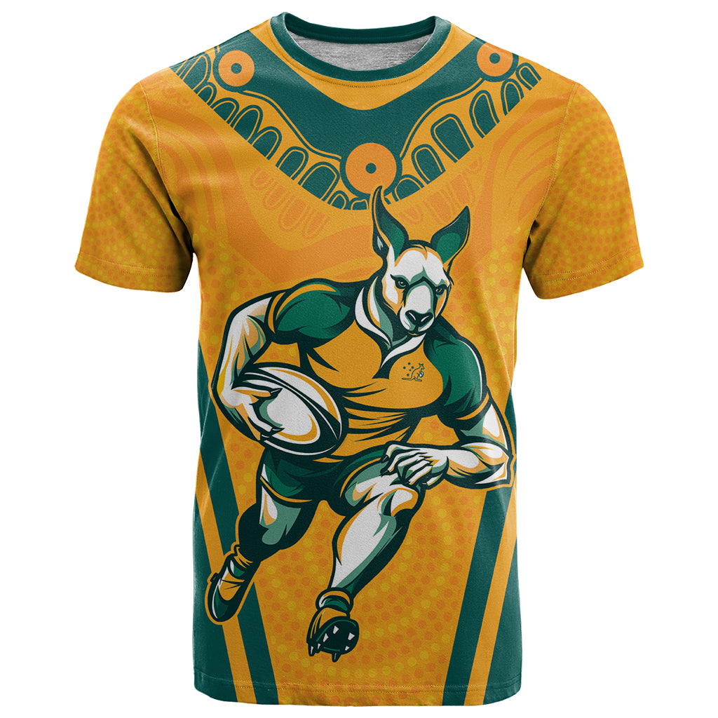 Custom Australia Rugby T Shirt Wallabies Mascots Sporty Version