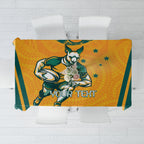 Custom Australia Rugby Tablecloth Wallabies Mascots Sporty Version
