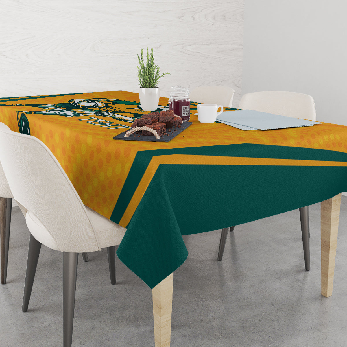 Custom Australia Rugby Tablecloth Wallabies Mascots Sporty Version