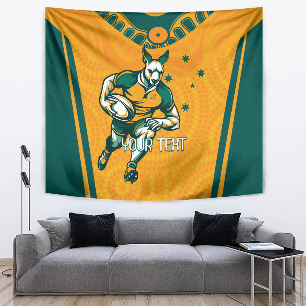 Custom Australia Rugby Tapestry Wallabies Mascots Sporty Version