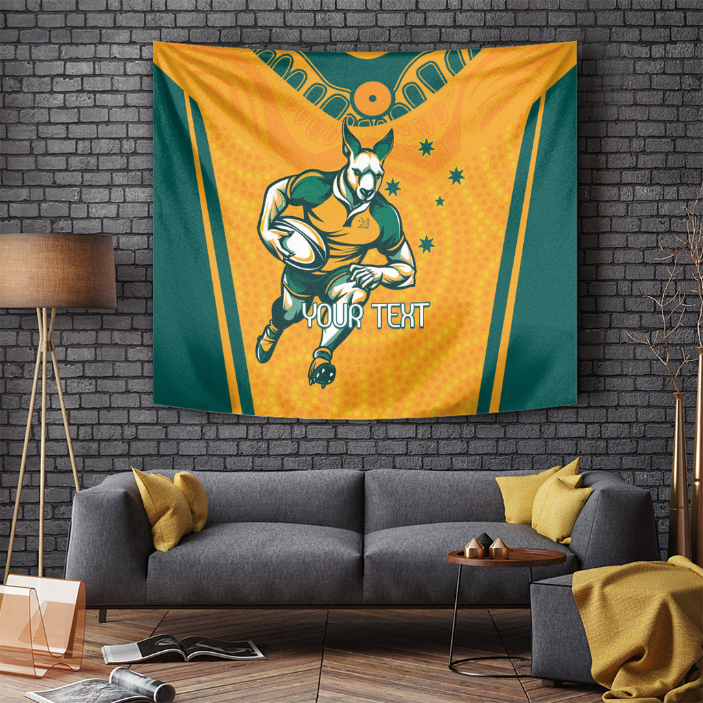 Custom Australia Rugby Tapestry Wallabies Mascots Sporty Version
