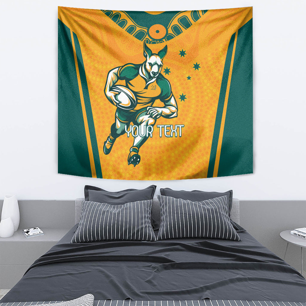 Custom Australia Rugby Tapestry Wallabies Mascots Sporty Version