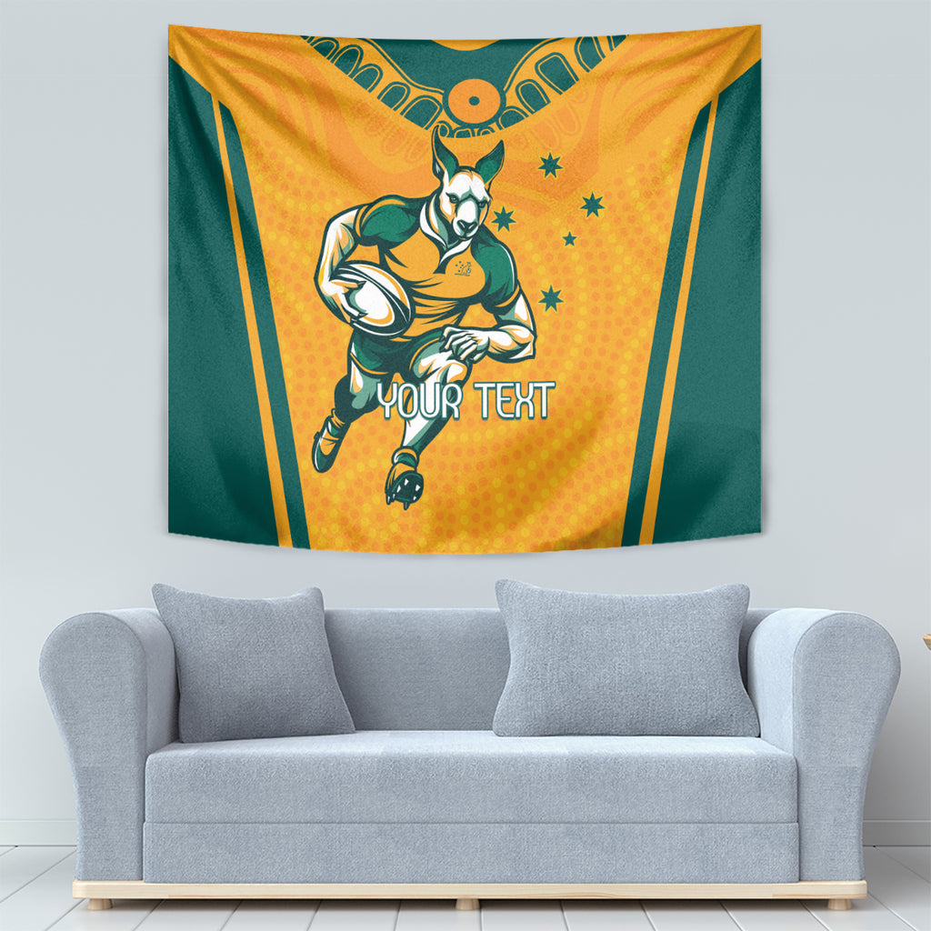Custom Australia Rugby Tapestry Wallabies Mascots Sporty Version