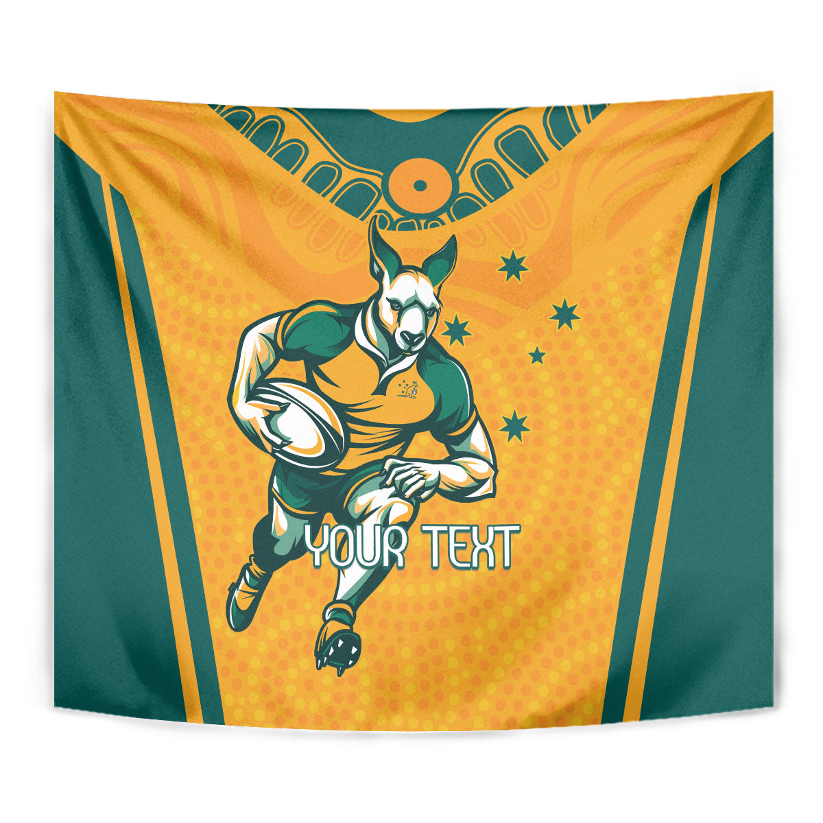 Custom Australia Rugby Tapestry Wallabies Mascots Sporty Version