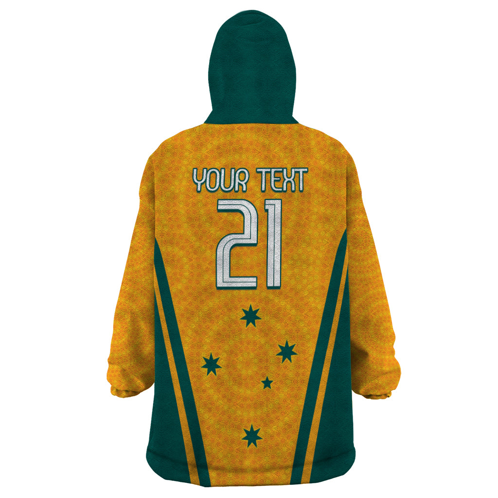 Custom Australia Rugby Wearable Blanket Hoodie Wallabies Mascots Sporty Version
