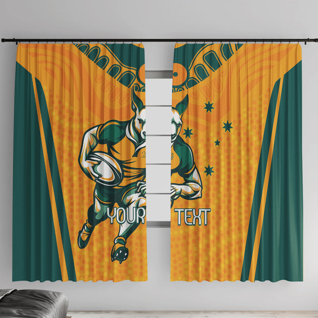 Custom Australia Rugby Window Curtain Wallabies Mascots Sporty Version