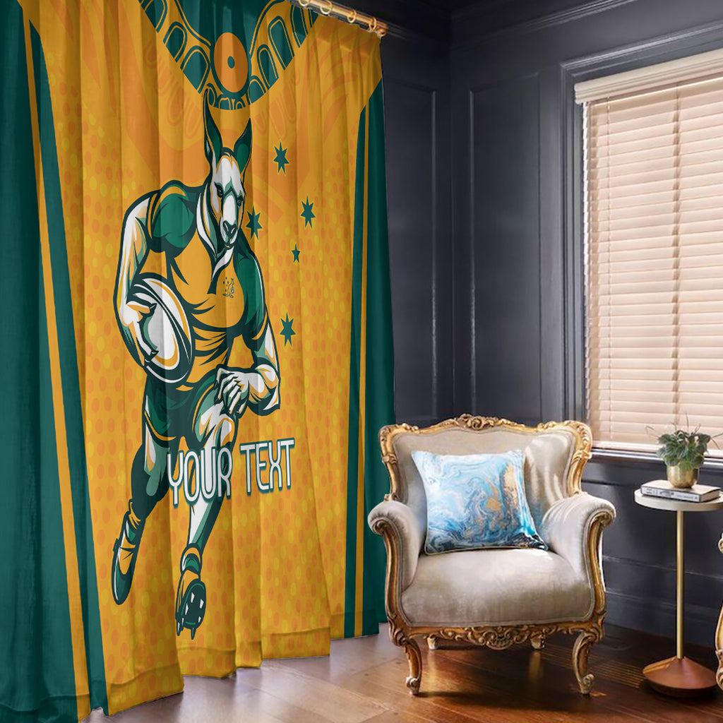 Custom Australia Rugby Window Curtain Wallabies Mascots Sporty Version