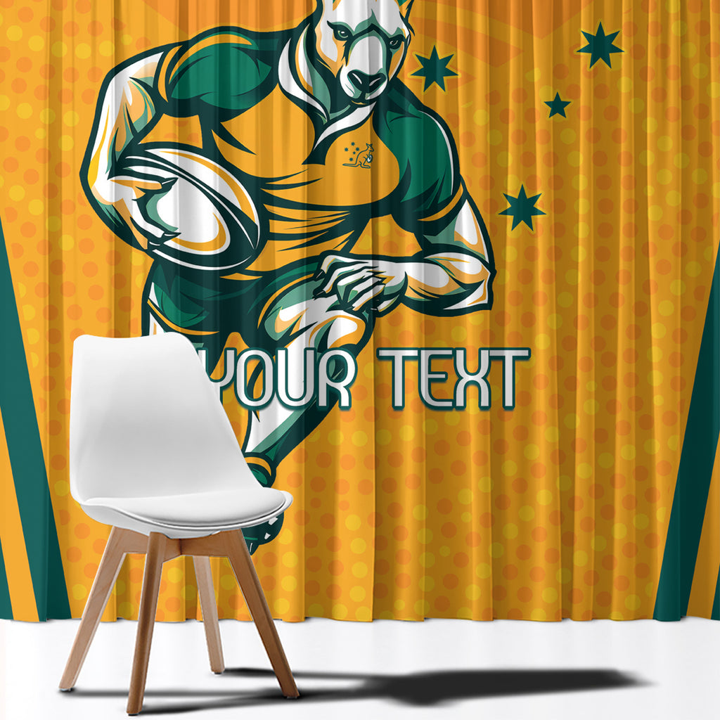 Custom Australia Rugby Window Curtain Wallabies Mascots Sporty Version