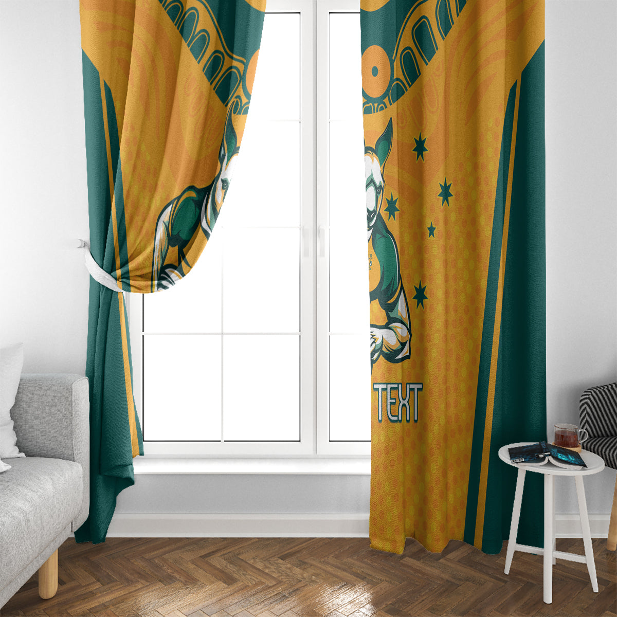 Custom Australia Rugby Window Curtain Wallabies Mascots Sporty Version