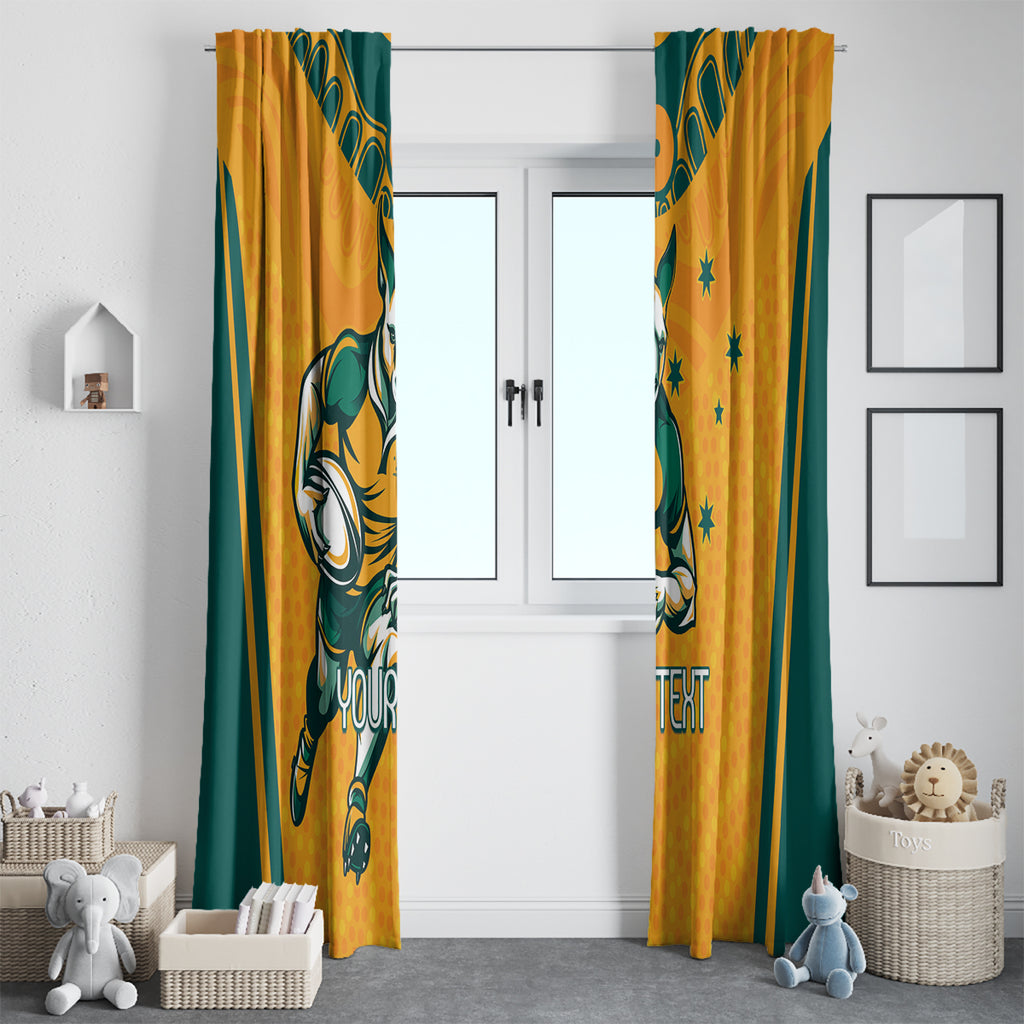 Custom Australia Rugby Window Curtain Wallabies Mascots Sporty Version