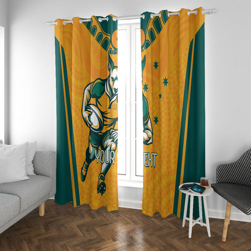 Custom Australia Rugby Window Curtain Wallabies Mascots Sporty Version