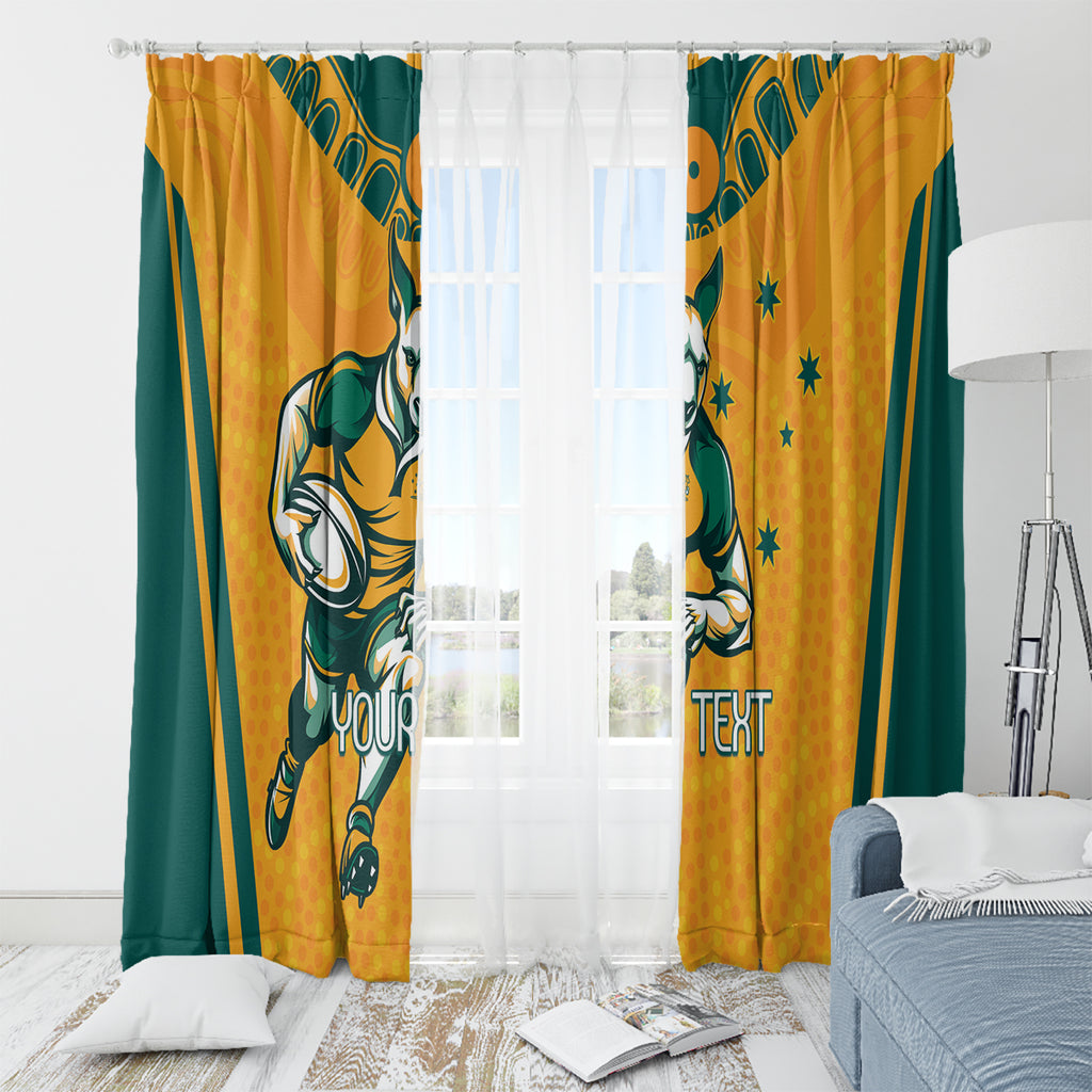 Custom Australia Rugby Window Curtain Wallabies Mascots Sporty Version