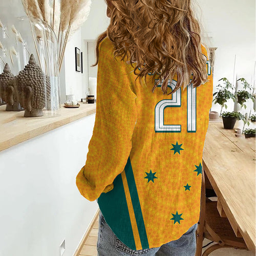Custom Australia Rugby Women Casual Shirt Wallabies Mascots Sporty Version