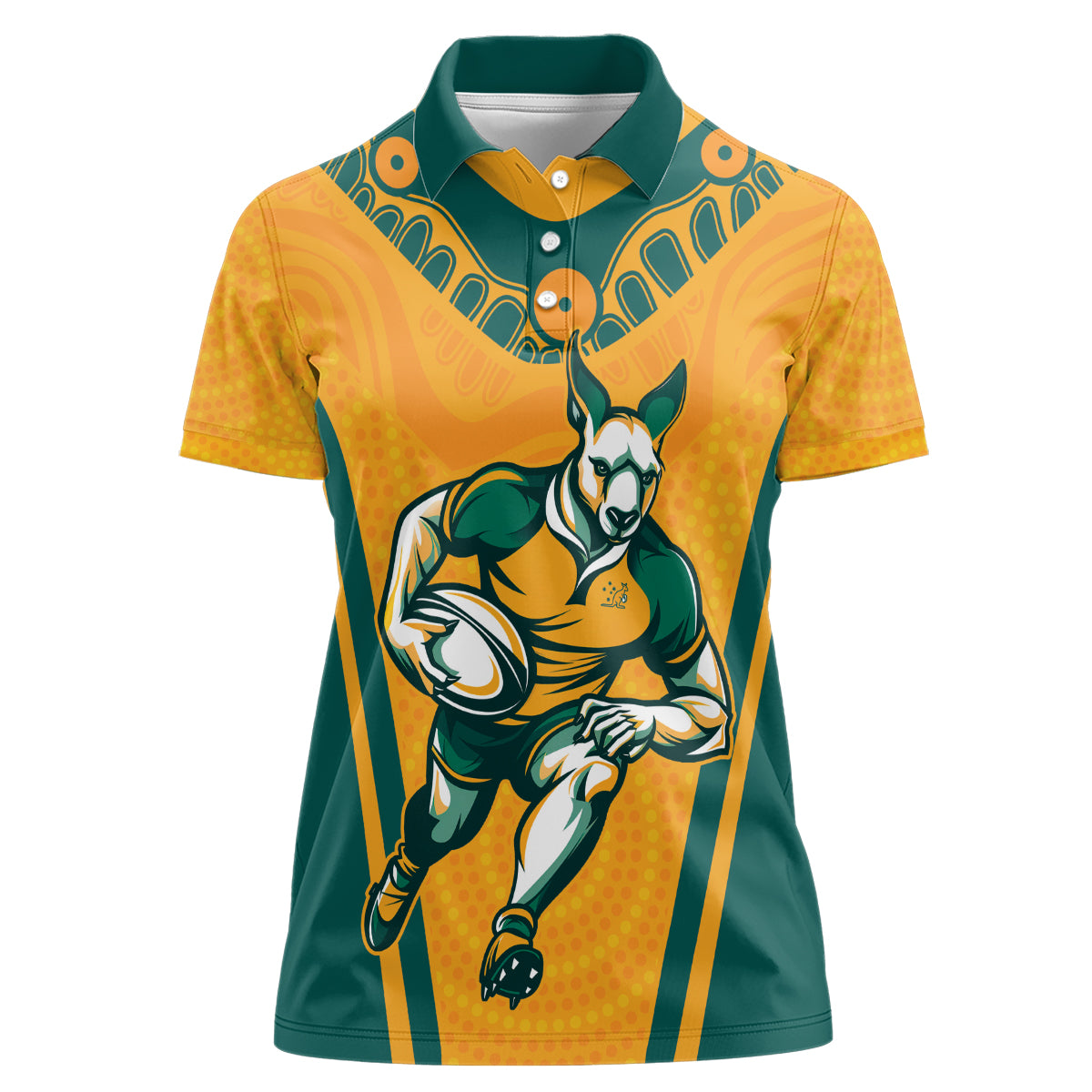 Custom Australia Rugby Women Polo Shirt Wallabies Mascots Sporty Version
