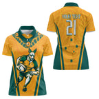 Custom Australia Rugby Women Polo Shirt Wallabies Mascots Sporty Version