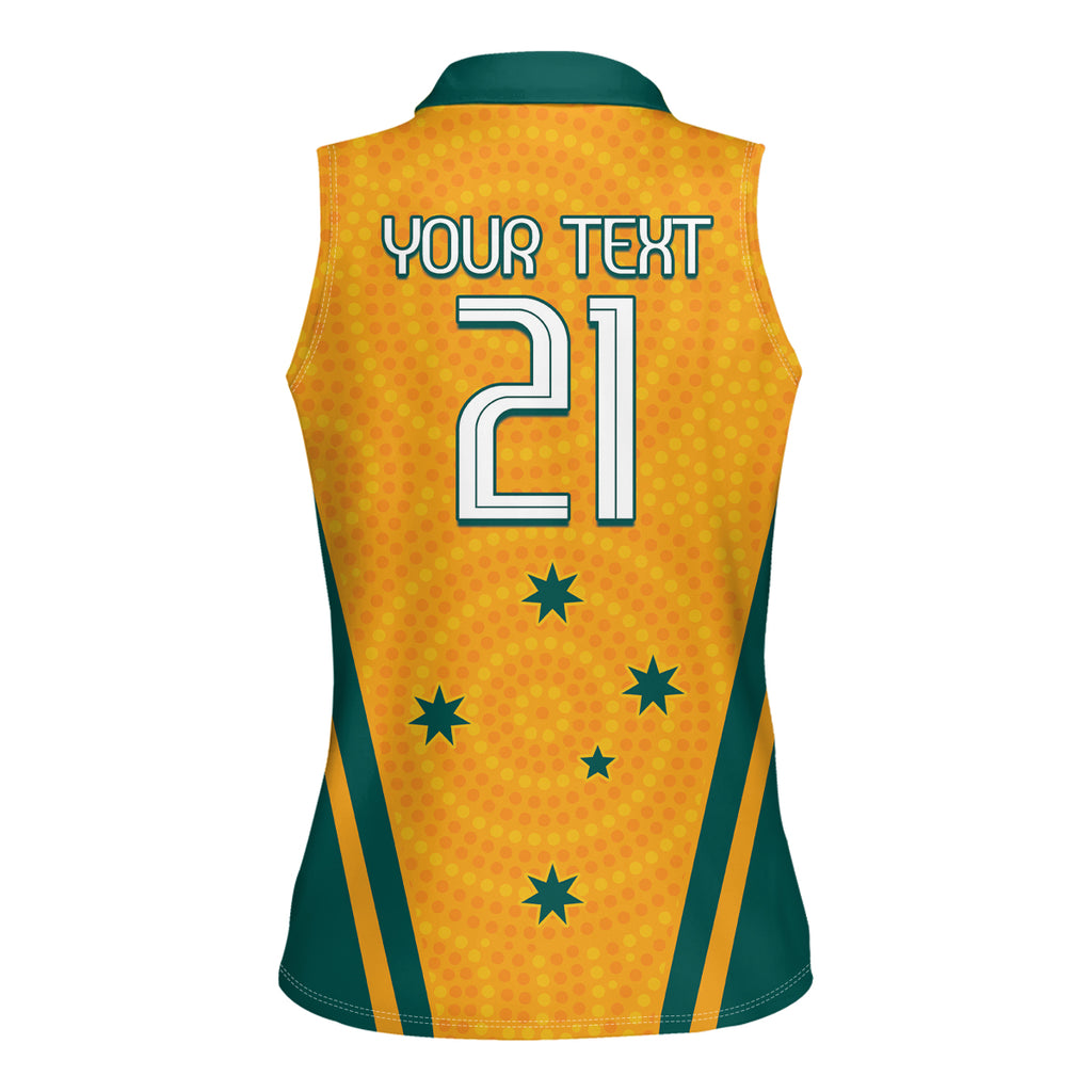 Custom Australia Rugby Women Sleeveless Polo Shirt Wallabies Mascots Sporty Version
