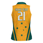 Custom Australia Rugby Women Sleeveless Polo Shirt Wallabies Mascots Sporty Version
