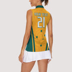 Custom Australia Rugby Women Sleeveless Polo Shirt Wallabies Mascots Sporty Version