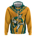Custom Australia Rugby Zip Hoodie Wallabies Mascots Sporty Version