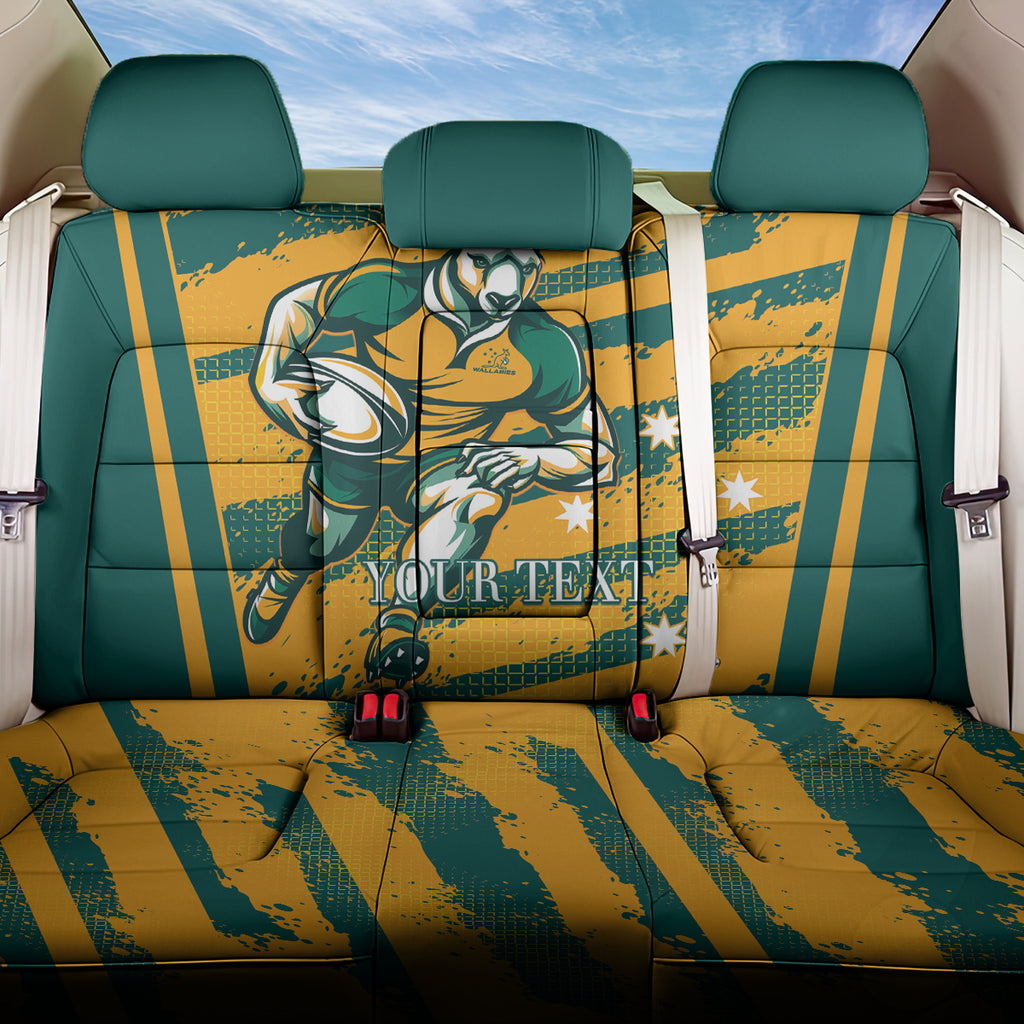 Custom Australia Rugby Back Car Seat Cover Wallabies Mascots Indigenous Aboriginal Version