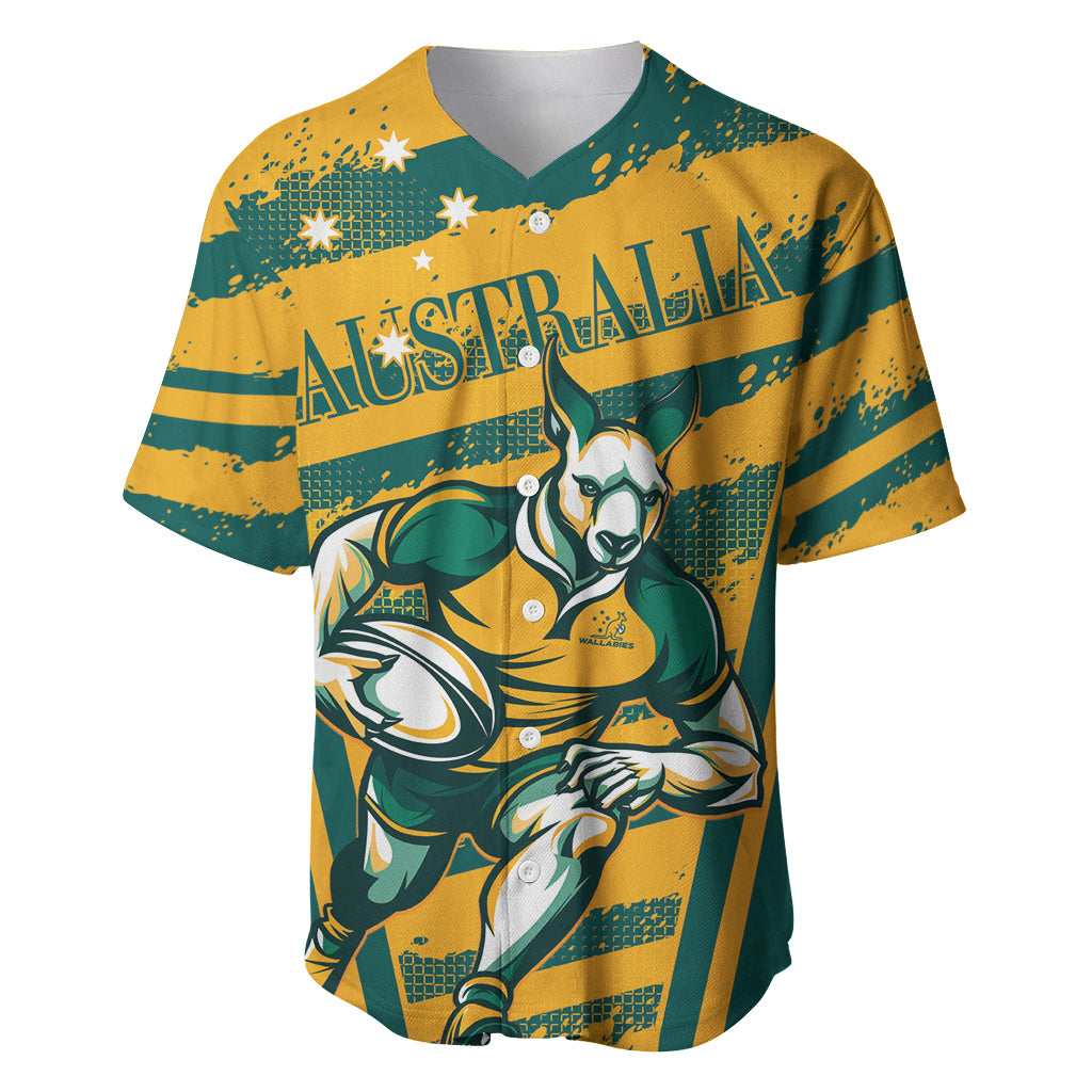 Custom Australia Rugby Baseball Jersey Wallabies Mascots Indigenous Aboriginal Version