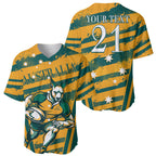 Custom Australia Rugby Baseball Jersey Wallabies Mascots Indigenous Aboriginal Version