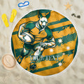 Custom Australia Rugby Beach Blanket Wallabies Mascots Indigenous Aboriginal Version