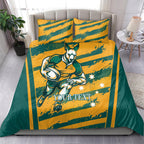 Custom Australia Rugby Bedding Set Wallabies Mascots Indigenous Aboriginal Version
