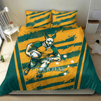 Custom Australia Rugby Bedding Set Wallabies Mascots Indigenous Aboriginal Version