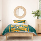 Custom Australia Rugby Bedding Set Wallabies Mascots Indigenous Aboriginal Version