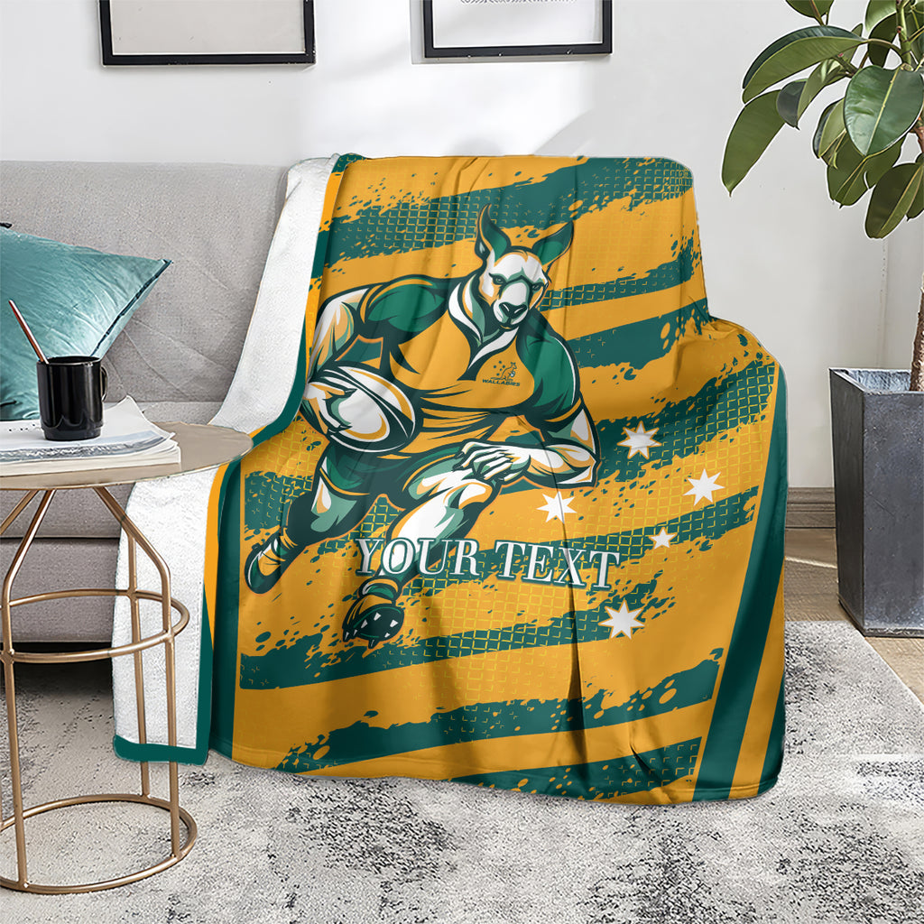 Custom Australia Rugby Blanket Wallabies Mascots Indigenous Aboriginal Version